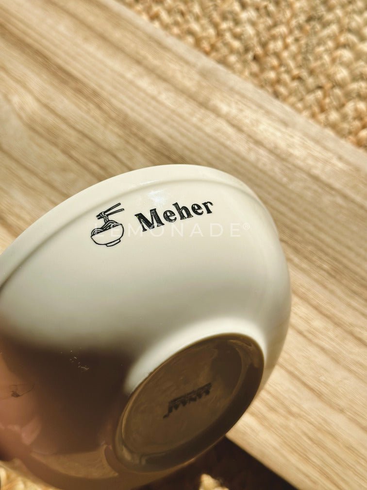 Large personalized ramen bowl for noodle lovers