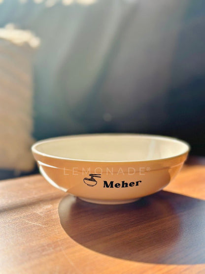 Generous bowl size, ideal for hearty meals or gourmet servings.