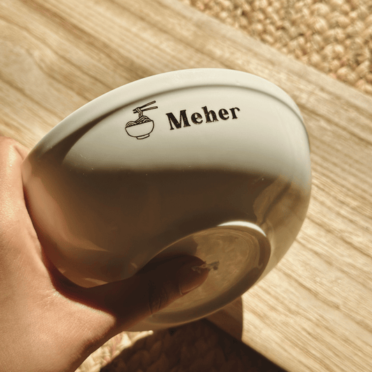 Personalized - Artisan - Ramen Bowl With Silver Chopsticks| Artisan Collection - LemonadeHome