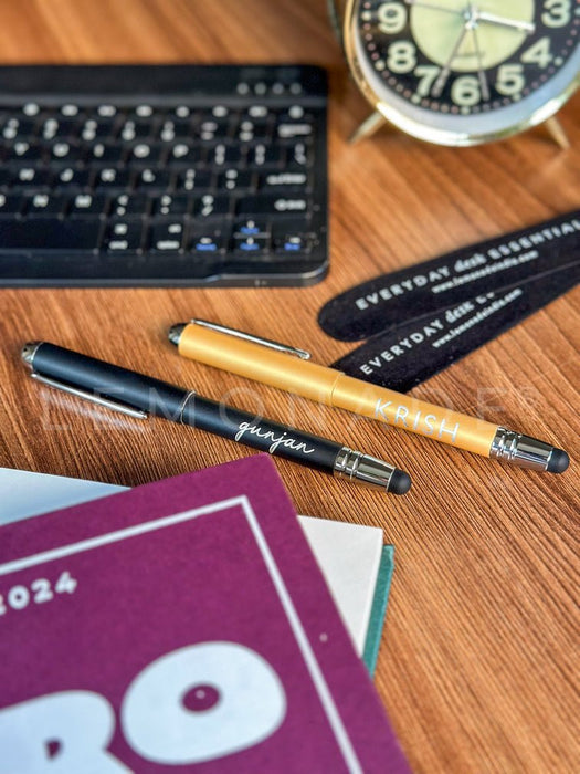 Personalized - Ball Pen with Inbuilt Ink Stamp & Stylus - Standard - LemonadeStationery