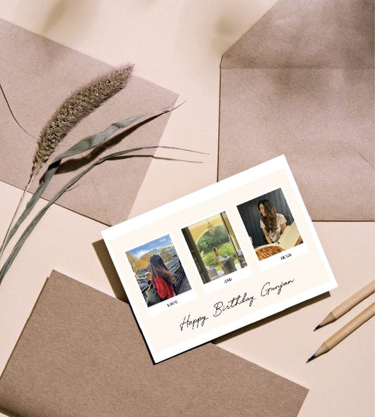 Personalized Birthday Greeting Card - Polaroids - LemonadeStationery