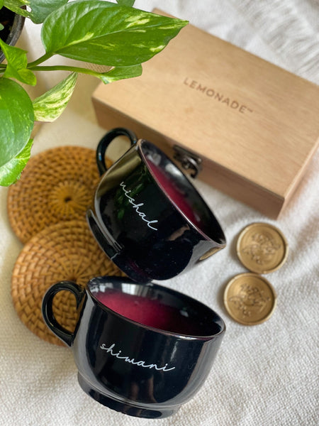 Personalized - Black Elegance Cappuccino Mug - LemonadeHome