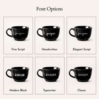 Personalized - Black Elegance Cappuccino Mug - LemonadeHome
