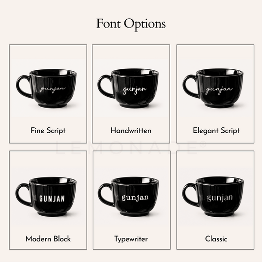 Personalized - Black Elegance Cappuccino Mug - LemonadeHome