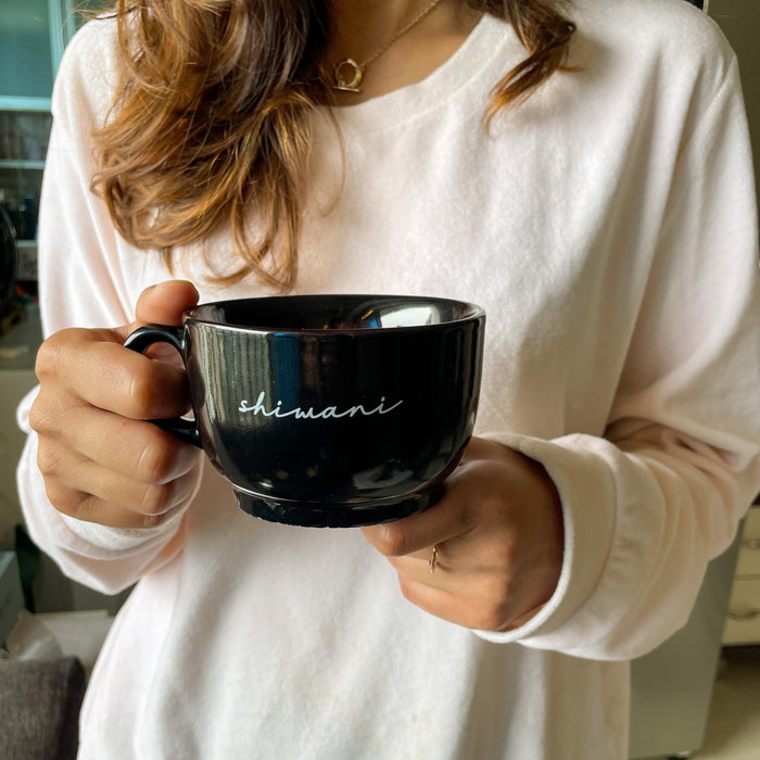 Personalized - Black Elegance Cappuccino Mug - LemonadeHome