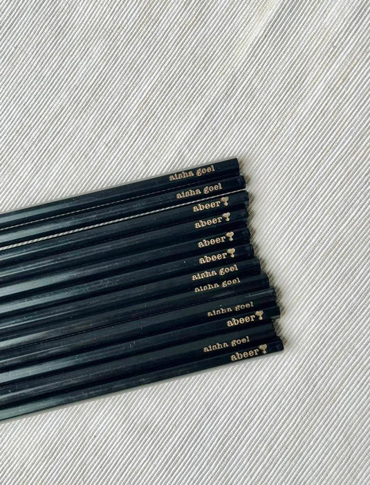 Personalized - Black Pencils - Set of 6 - LemonadeStationery