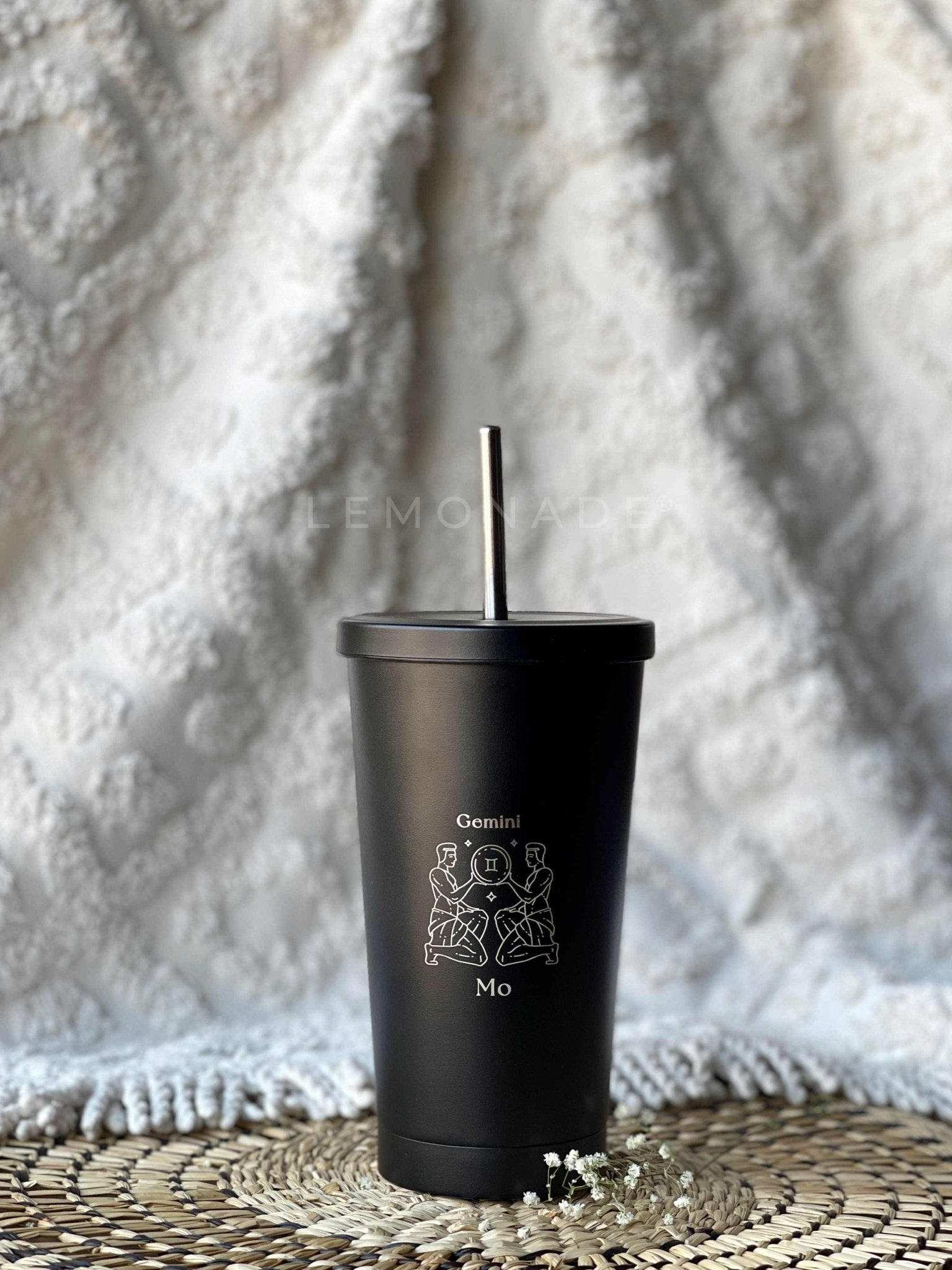 Personalized - Black Tumbler - Zodiac - LemonadeHome