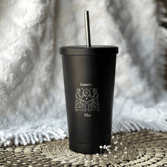 Personalized - Black Tumbler - Zodiac - LemonadeHome