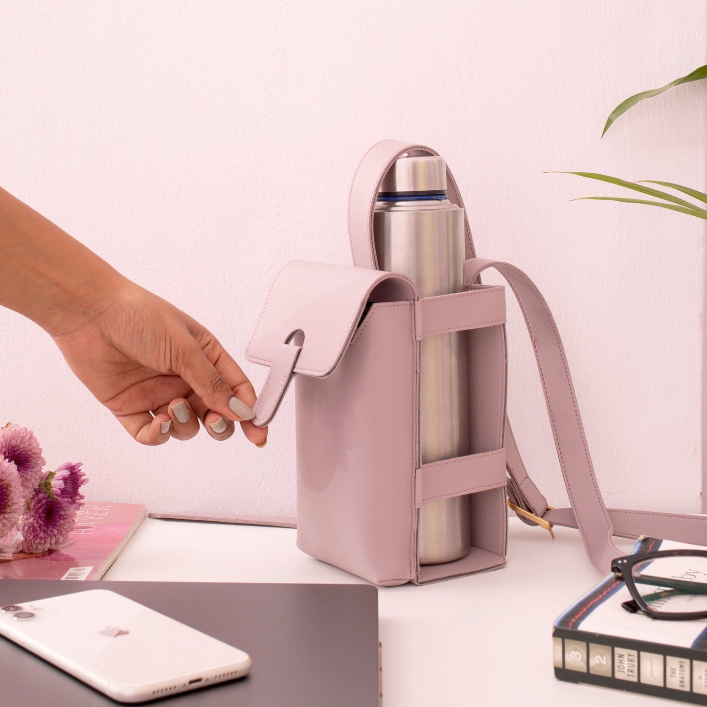 Personalized Bottle bag - Vegan Leather - Lemonade