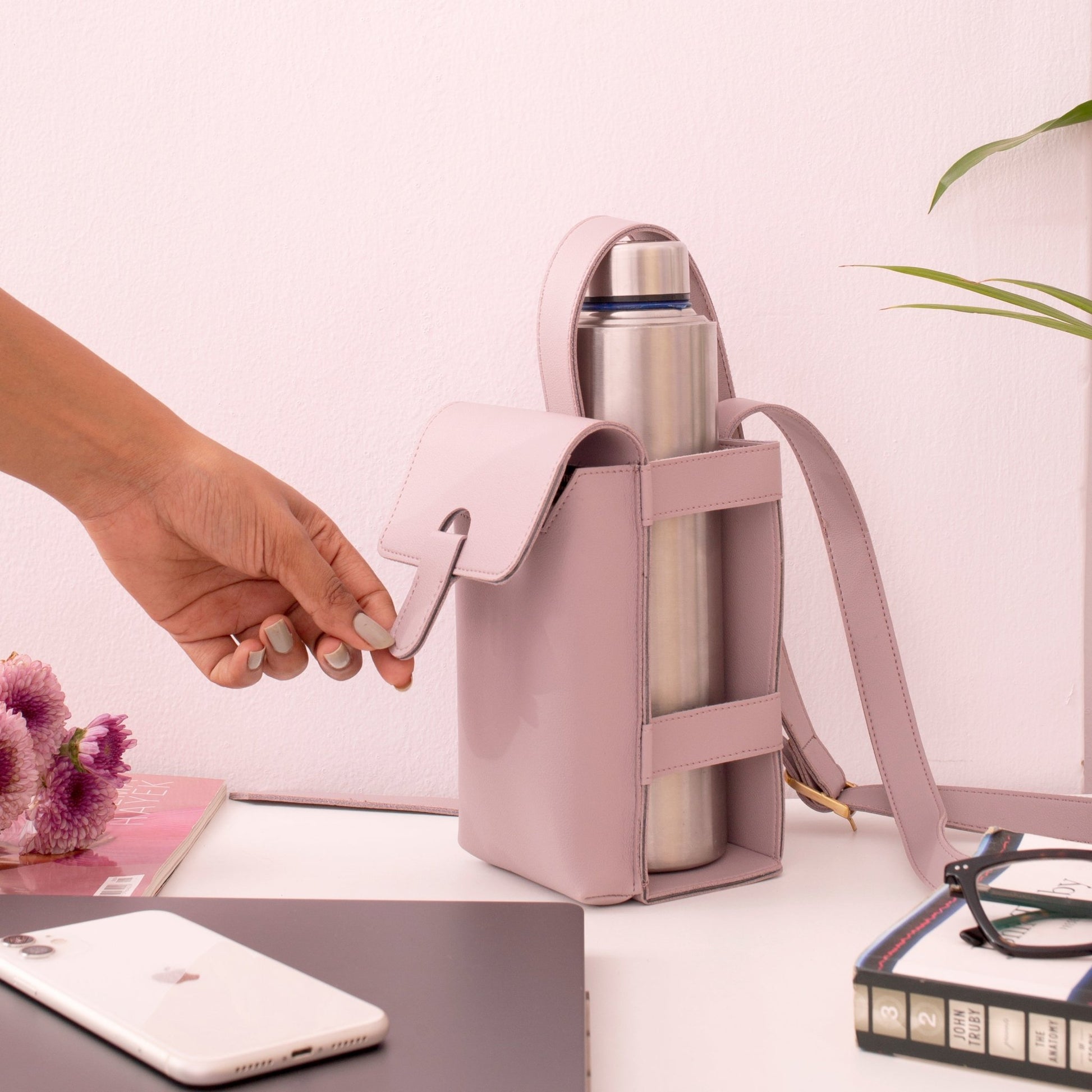 Personalized Bottle bag - Vegan Leather - Lemonade