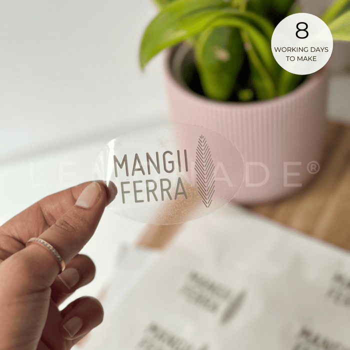 Personalized - Branding Stickers - Transparent Oval - LemonadeStationery