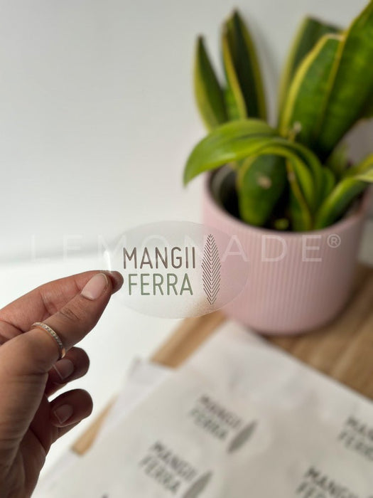 Personalized - Branding Stickers - Transparent Oval - LemonadeStationery