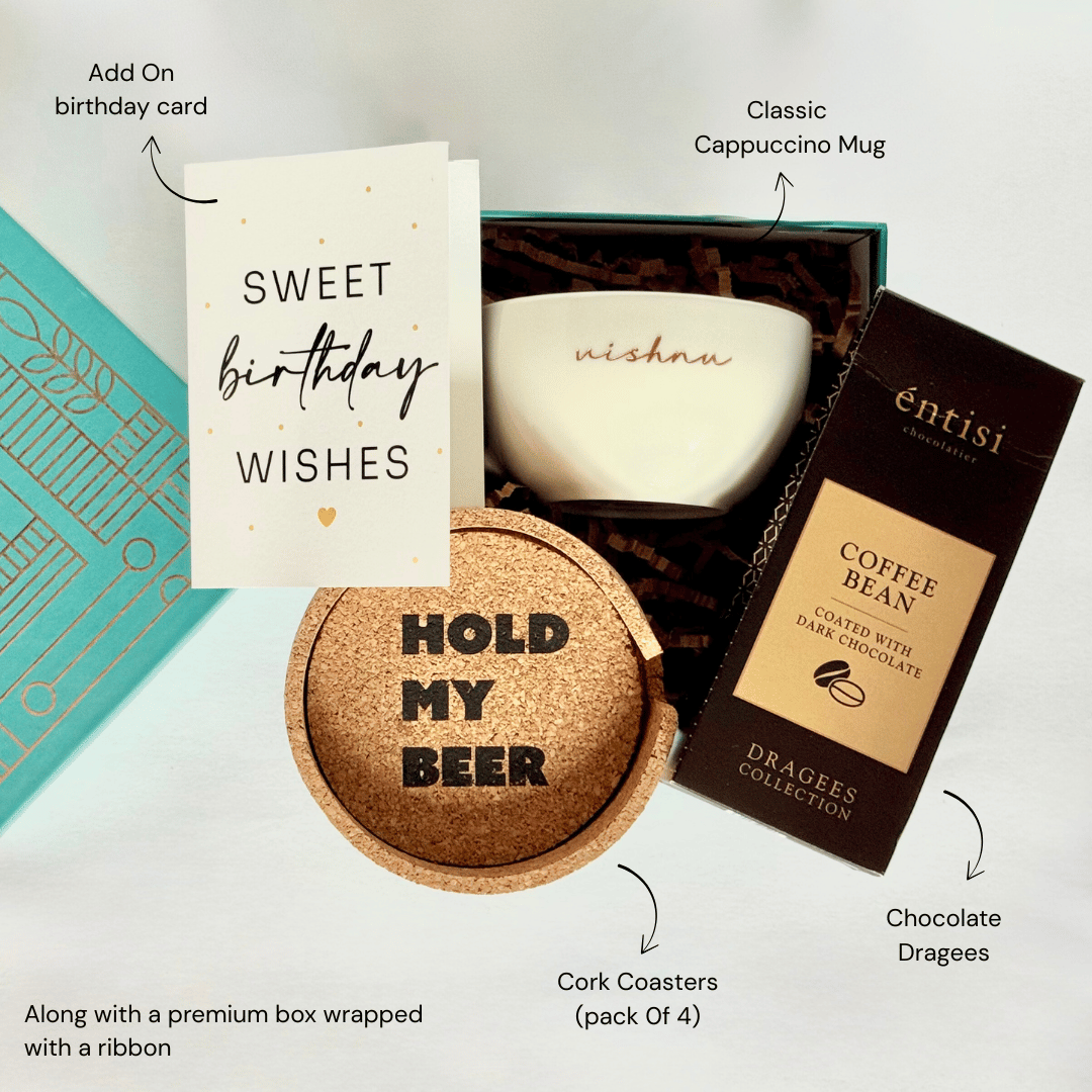 Personalized - Brews & Bliss Hamper with Gift Box - LemonadeLuxe Gifting