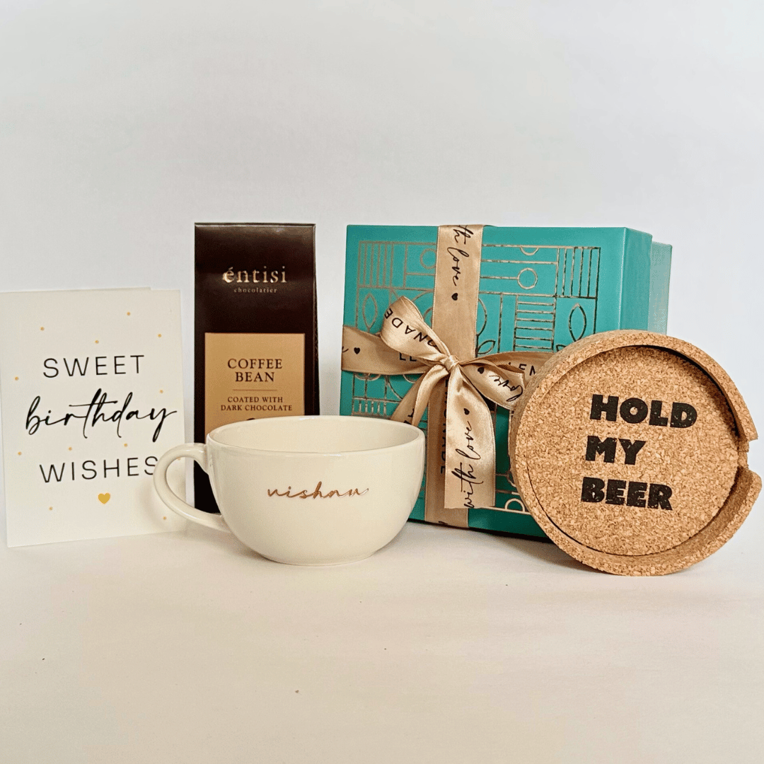 Personalized - Brews & Bliss Hamper with Gift Box - LemonadeLuxe Gifting