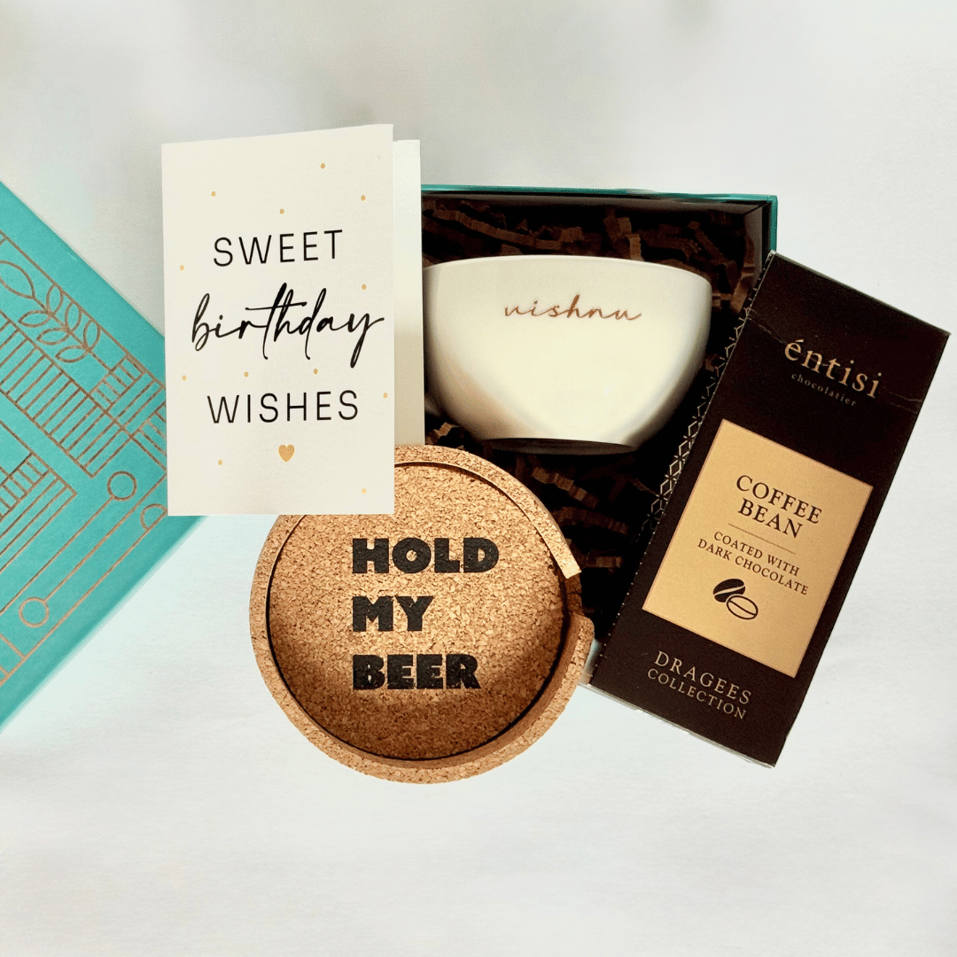Personalized - Brews & Bliss Hamper with Gift Box - LemonadeLuxe Gifting