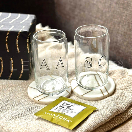 Personalized - Can Glass With Straw - Grande - Monogram - LemonadeHome