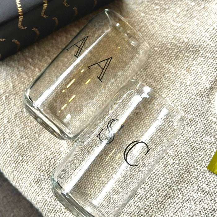 Personalized - Can Glass With Straw - Grande - Monogram - LemonadeHome