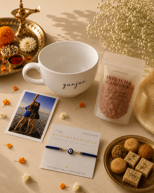 Personalized Cappuccino Cup Rakhi Hamper - Lemonade