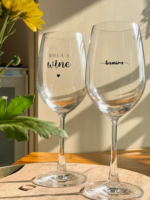 Personalized - Cheers Wine Glass Pair - Set of 2 - LemonadeHome