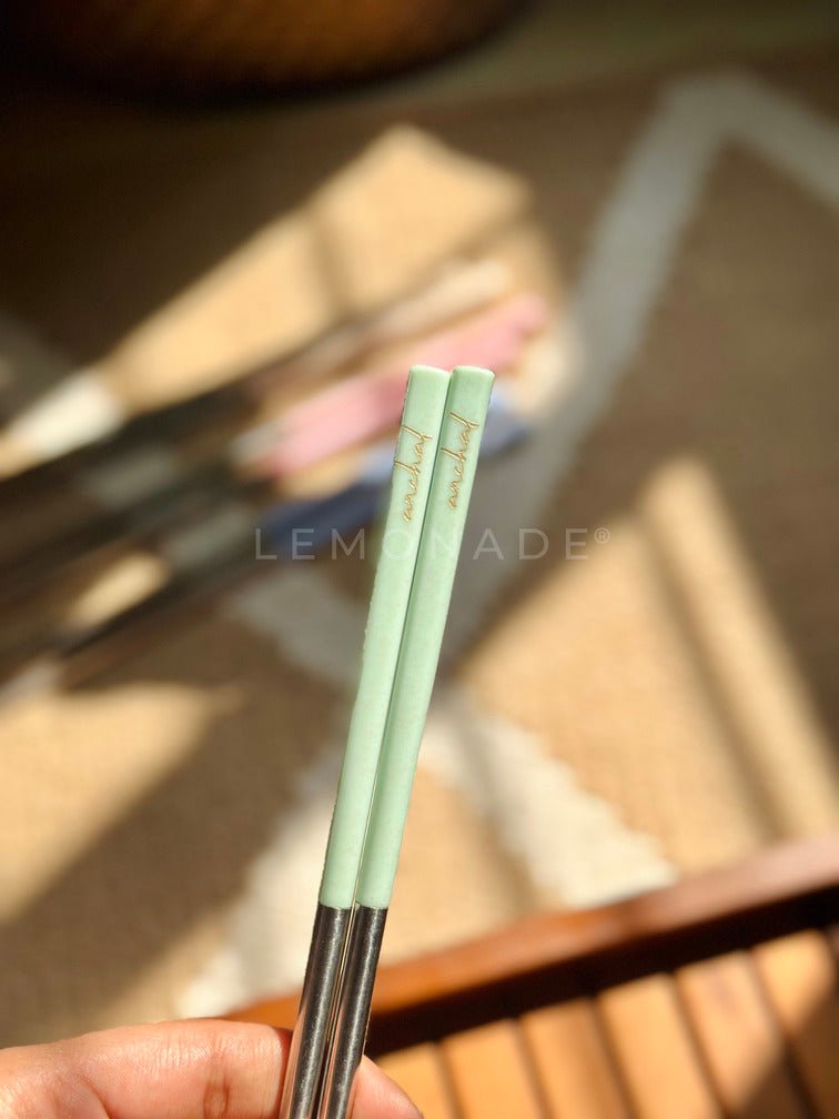 A pair of personalized chopsticks engraved, available for same-day delivery