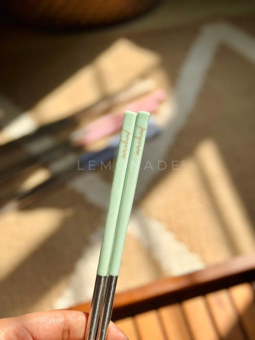 Personalized - Chopsticks - Pastel - Cursive - LemonadeHome