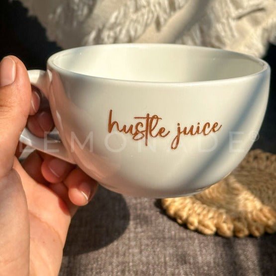 Personalized - Classic White Cappuccino Cup : Brush Font | Artisan Collection - LemonadeHome