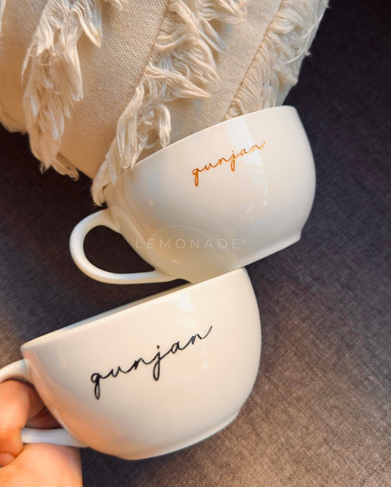 Personalized - Classic White Cappuccino Cup | Cappuccino Mug | Artisan Collection - LemonadeHome