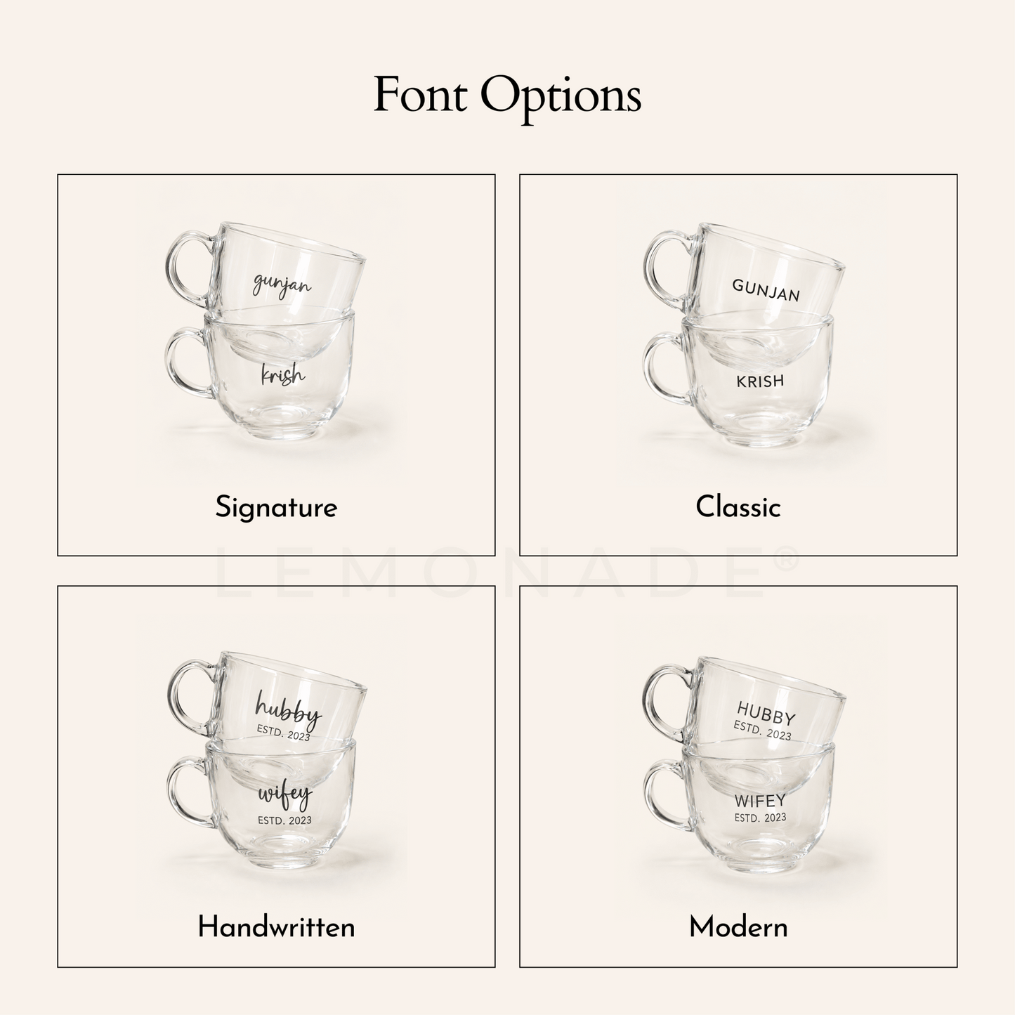Personalized - Clear Couple Mug - LemonadeHome