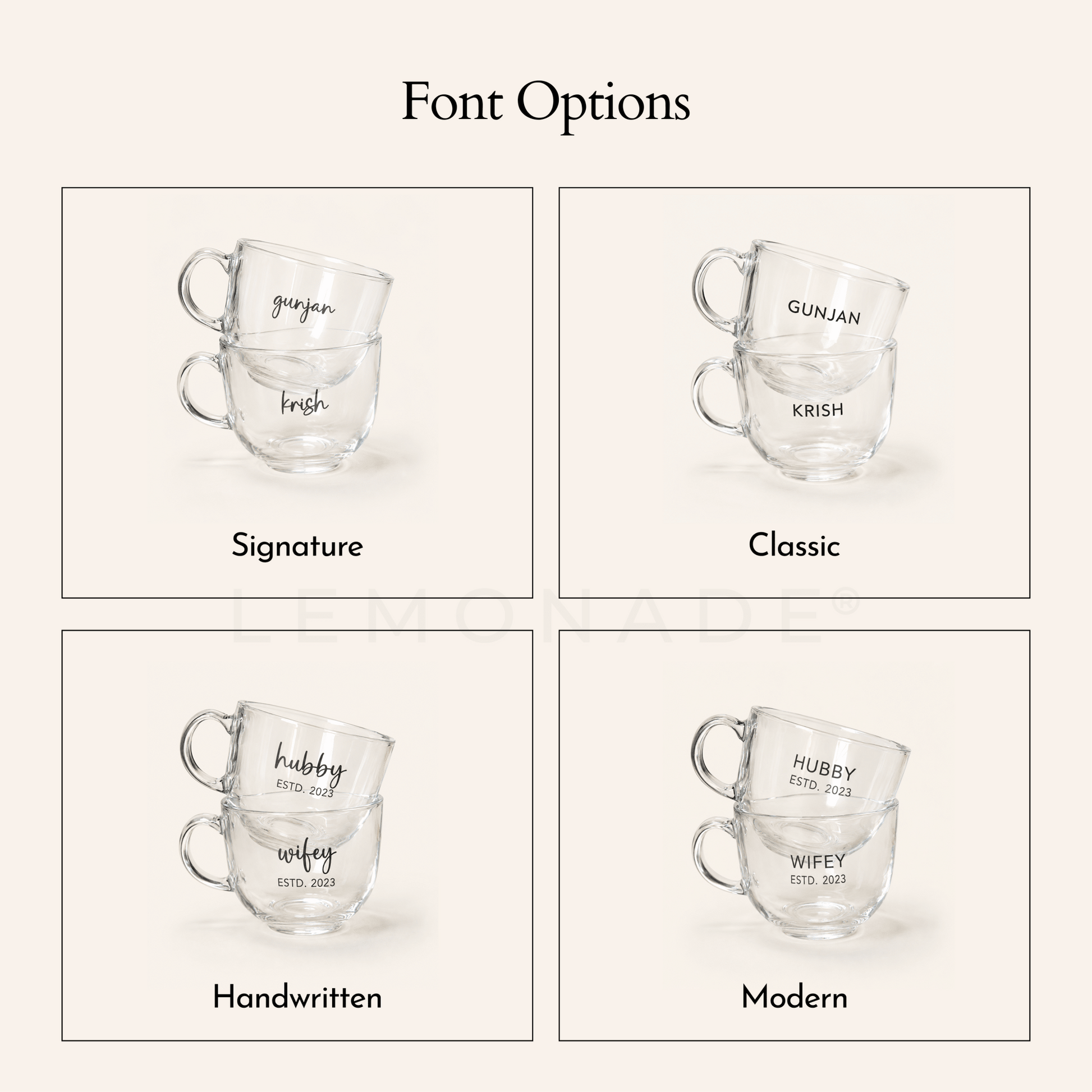 Personalized - Clear Couple Mug - LemonadeHome