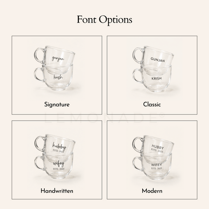 Personalized - Clear Couple Mug - LemonadeHome