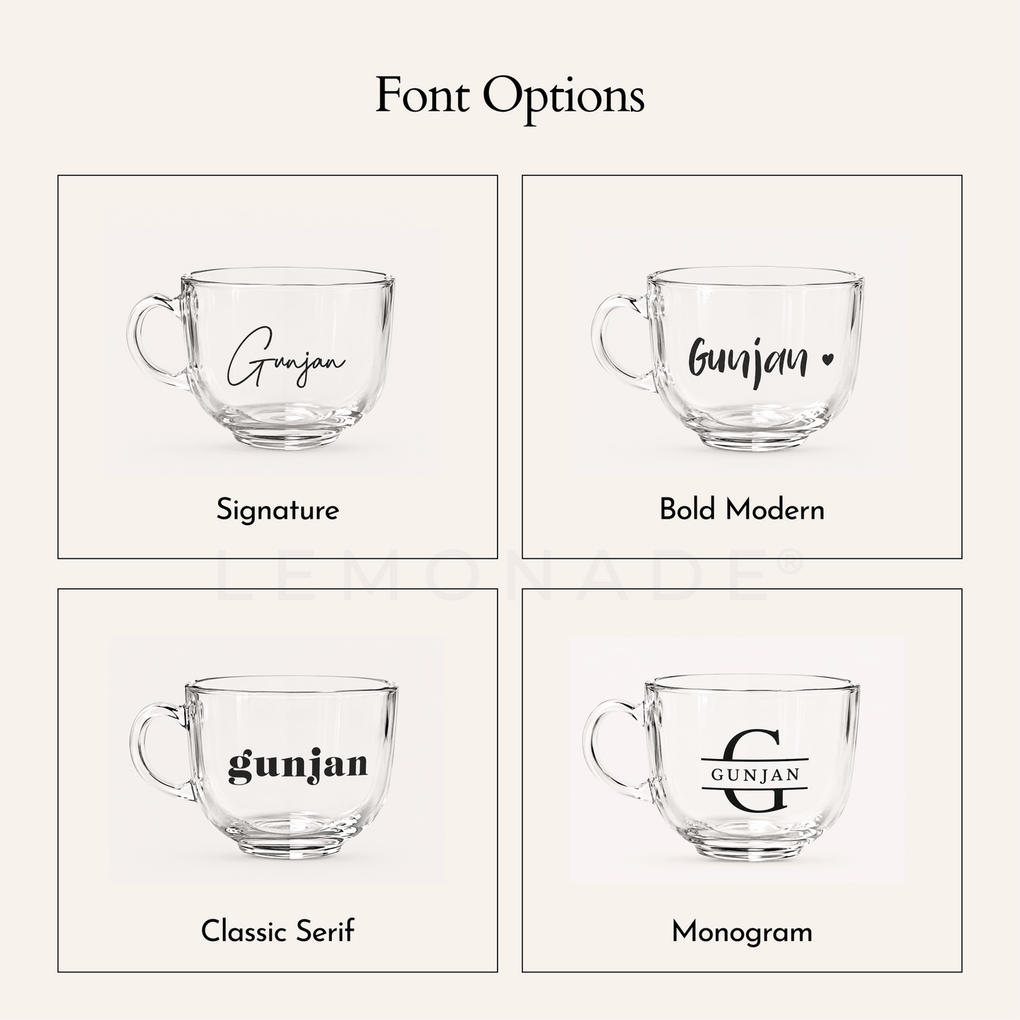 Personalized - Clear Mug | Soup Mug - LemonadeHome