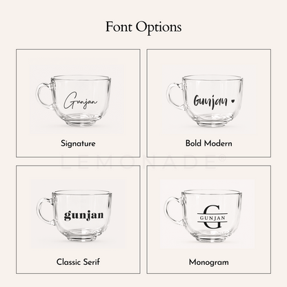 Personalized - Clear Mug | Soup Mug - LemonadeHome