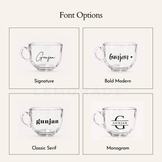 Personalized - Clear Mug | Soup Mug - LemonadeHome