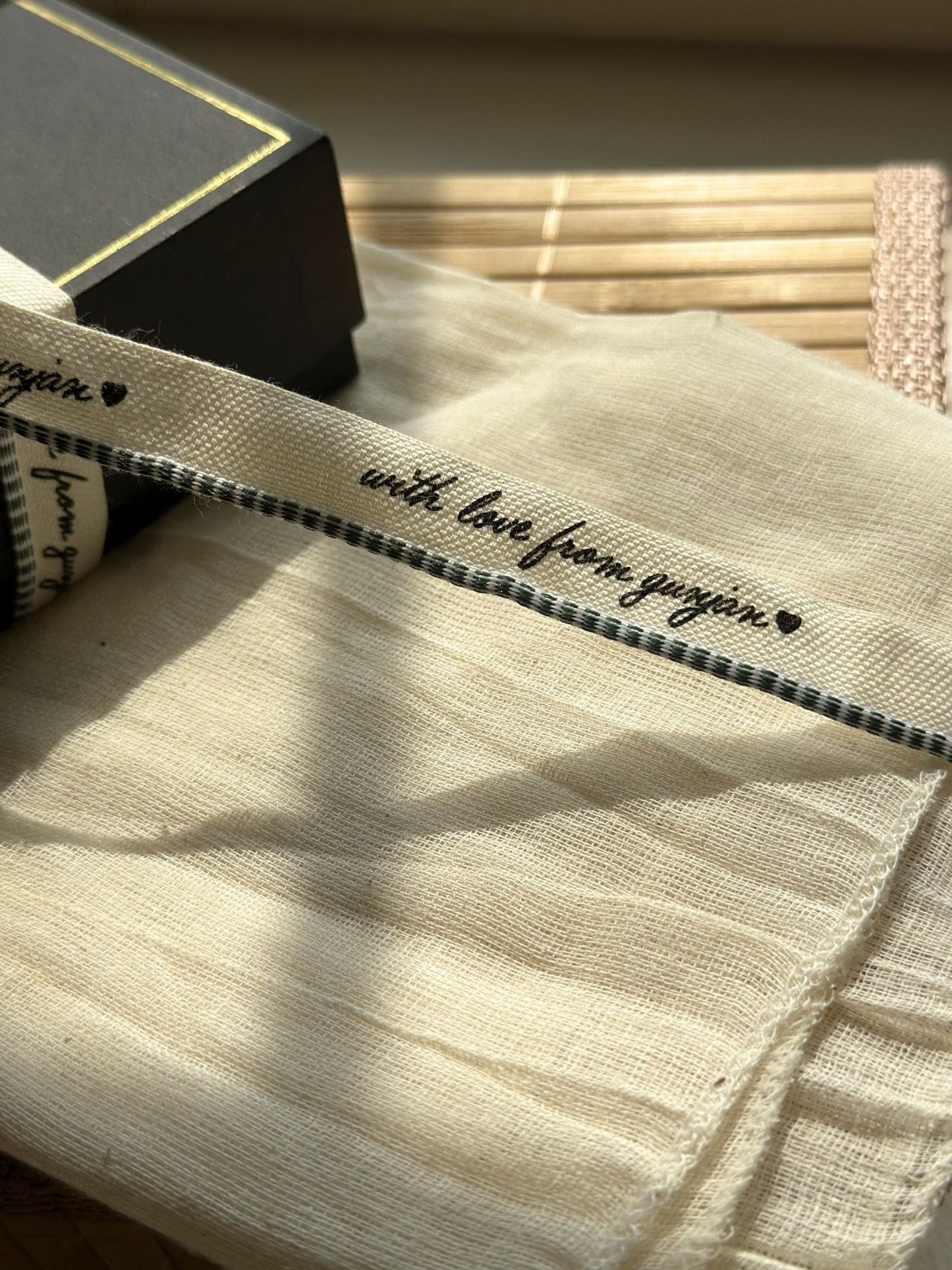 Personalised cloth ribbon for gift wrapping 15mm 100 metres roll