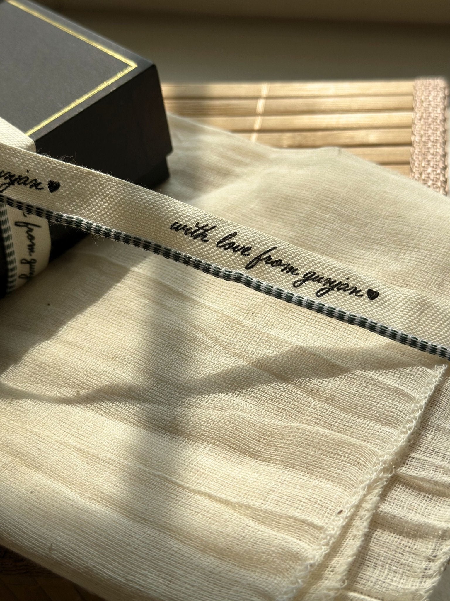 Personalised cloth ribbon for gift wrapping 15mm 100 metres roll