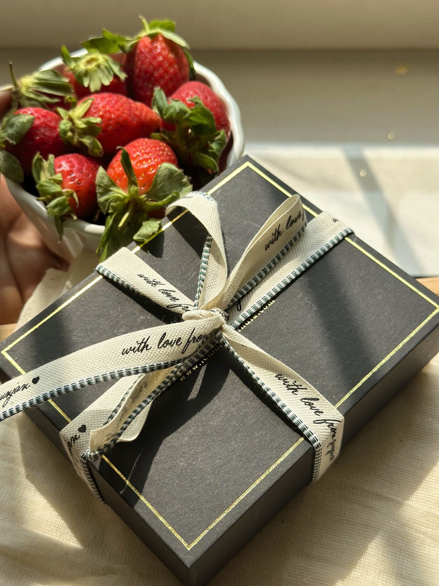 Decorative personalised gift ribbon 15mm fabric roll for hampers