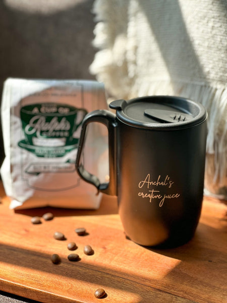 Personalized - ComfortGrip Travel Mug - Black - LemonadeHome