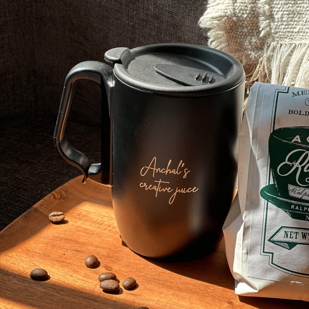 Personalized - ComfortGrip Travel Mug - Black - LemonadeHome