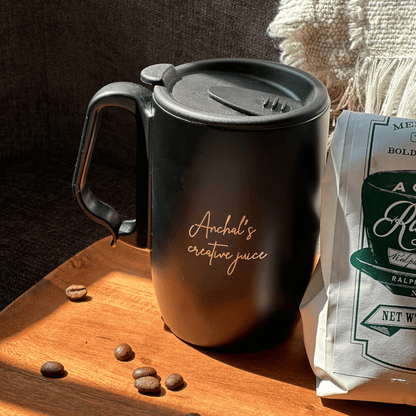Personalized - ComfortGrip Travel Mug - Black - LemonadeHome