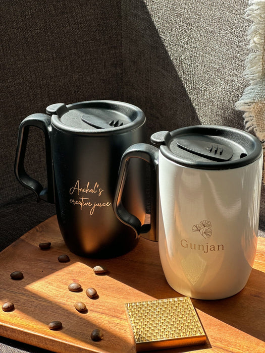 Personalized - ComfortGrip Travel Mug - Black - LemonadeHome