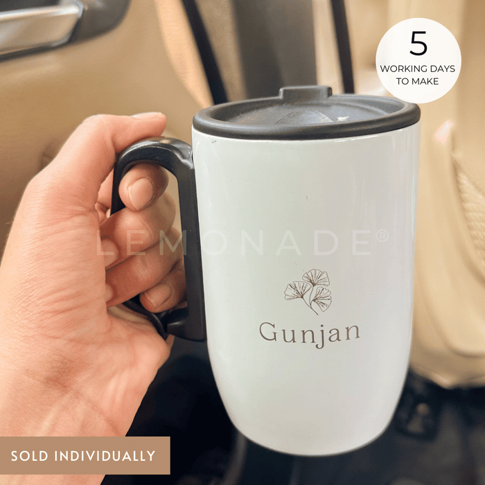 Personalized - ComfortGrip Travel Mug - White - LemonadeHome