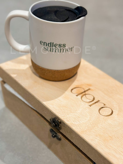 Personalized - Cork Base Mug - White - LemonadeHome