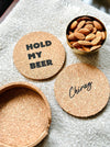 Personalized - Cork Coaster - Set of 4 - LemonadeHome