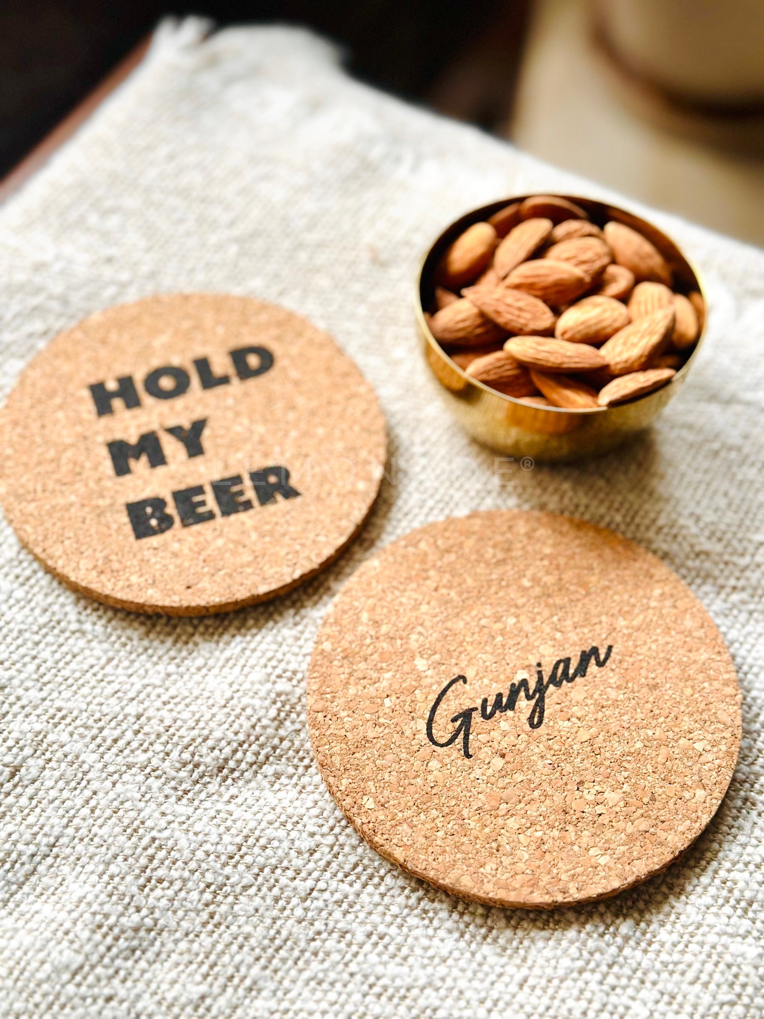 Personalized - Cork Coaster - Set of 4 - LemonadeHome