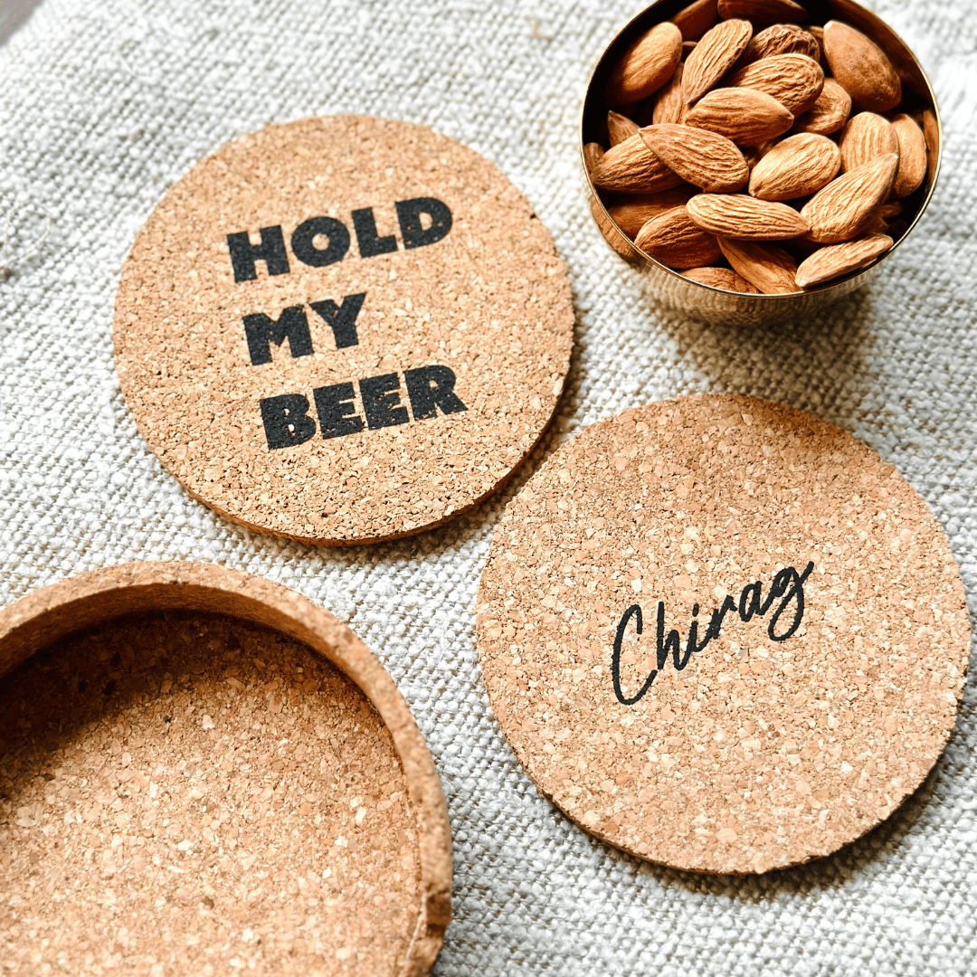 Personalized - Cork Coaster - Set of 4 - LemonadeHome