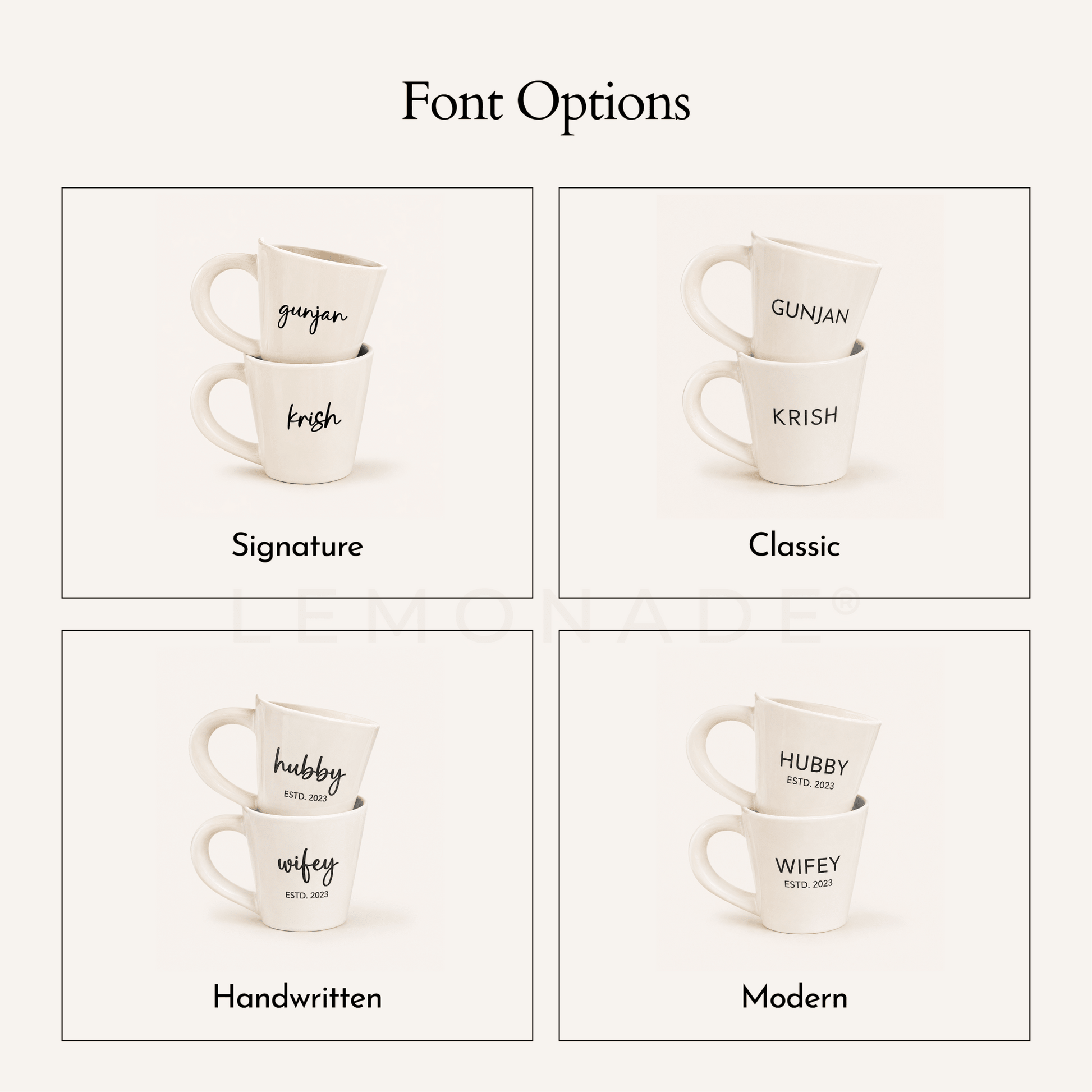 Personalized - Couple Mug - White Latte - LemonadeHome