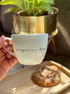 Personalized - Cup & Saucer Set - White - Cursive - LemonadeHome