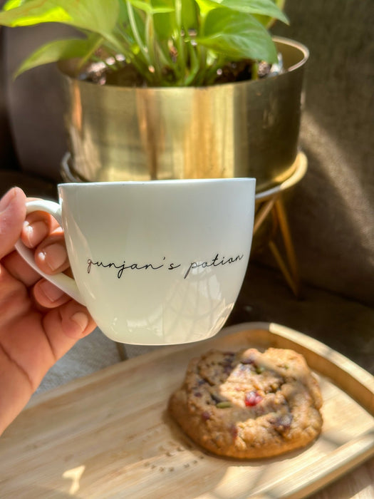 Personalized - Cup & Saucer Set - White - Cursive - LemonadeHome