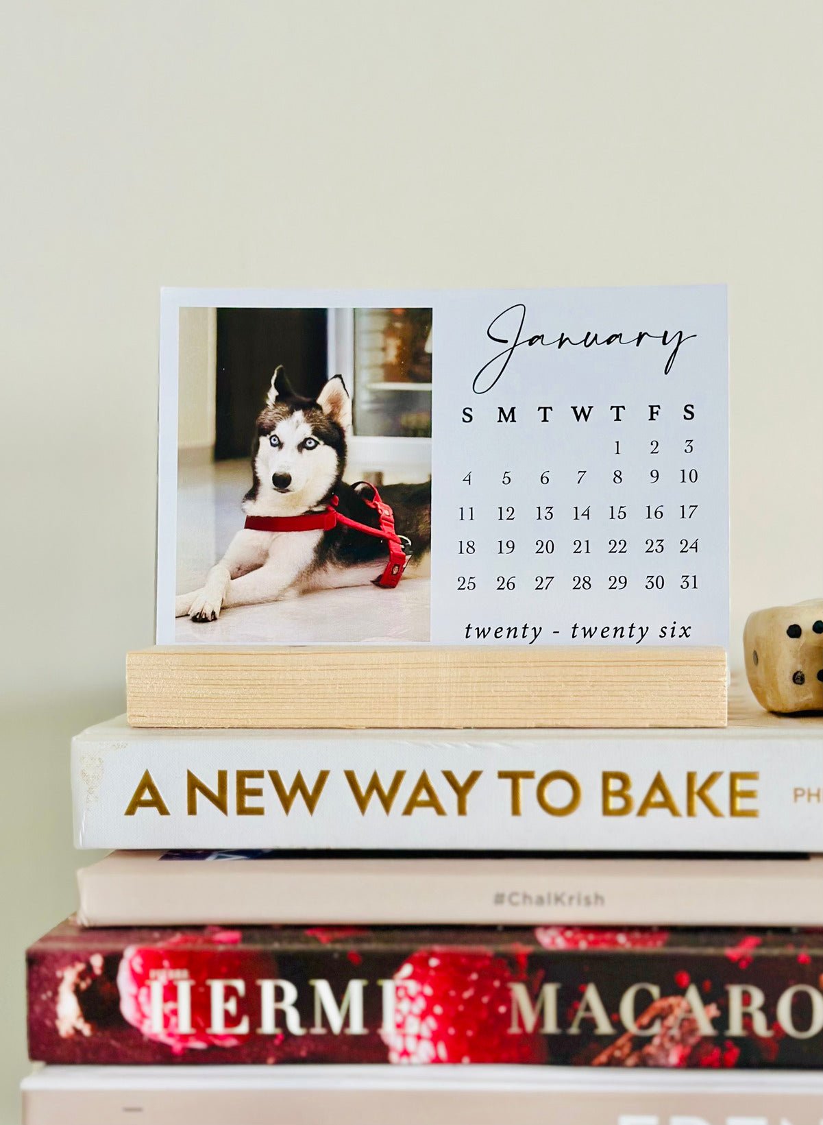 Personalized - Desk Photo Calendar 2026 With Wooden Base - LemonadeStationery