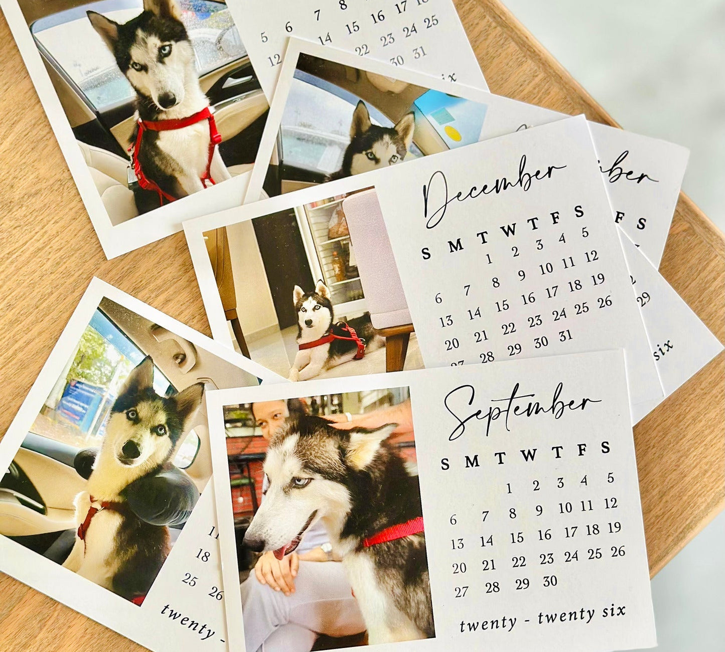 Personalized - Desk Photo Calendar 2026 With Wooden Base - LemonadeStationery